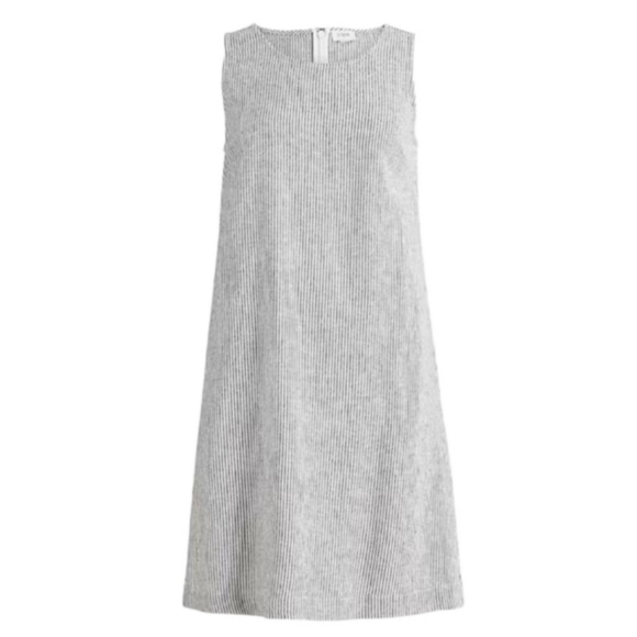 j crew factory linen shift dress Linen-blend Squareneck Shift Dress For Women